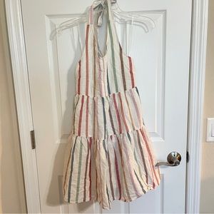 American Eagle Striped Halter Dress with POCKETS Size XS NWT